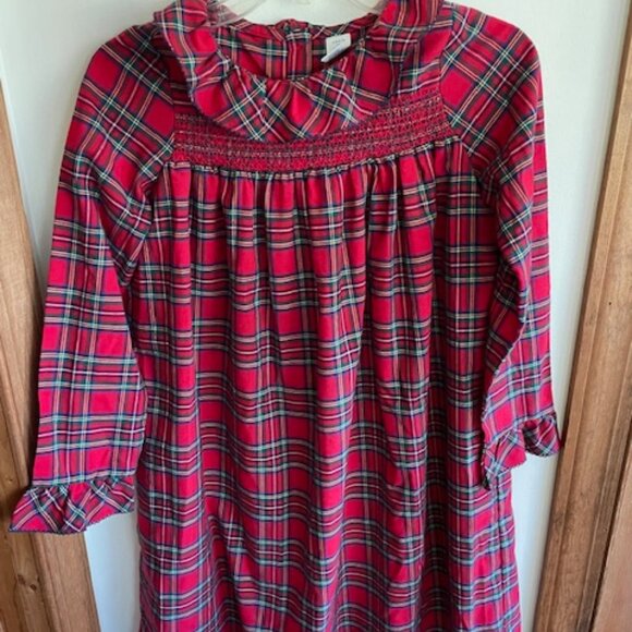 JANIE & JACK Bradbury Red Tartan Good Night Holiday Tartan Nightgown 12 - Picture 4 of 14